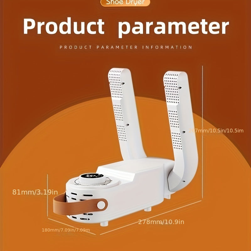 Portable Shoe Dryer with 3-Speed Timer for Travel Home and Outdoor Use