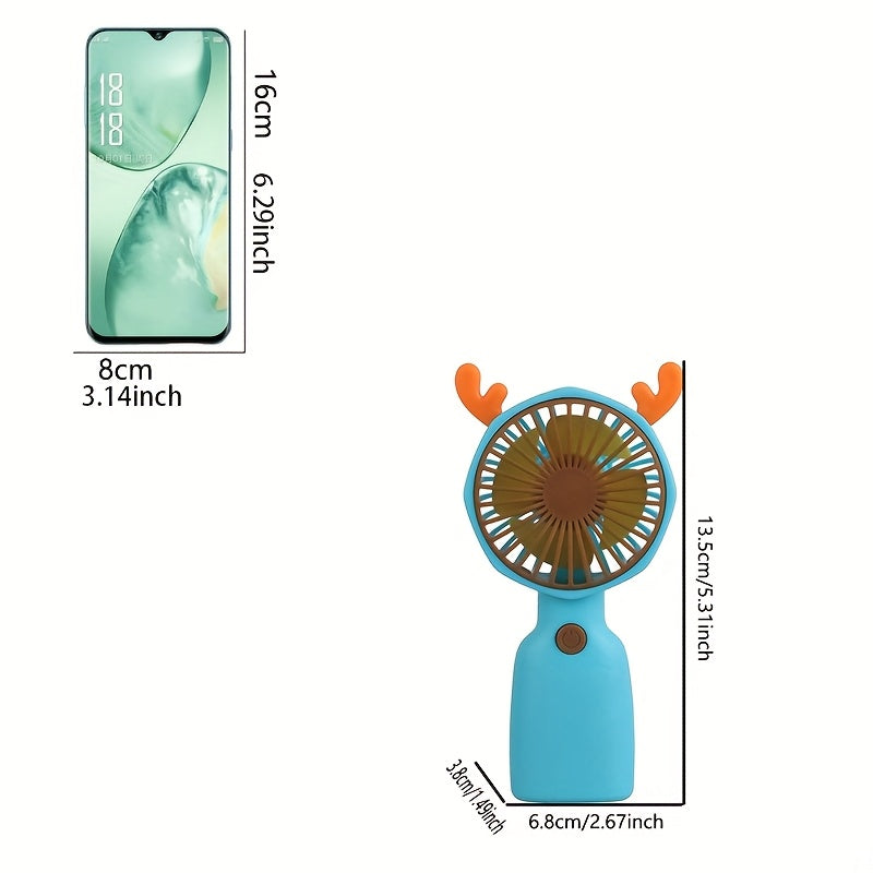 Portable USB Rechargeable Fan with Multiple Colors and Powerful Airflow