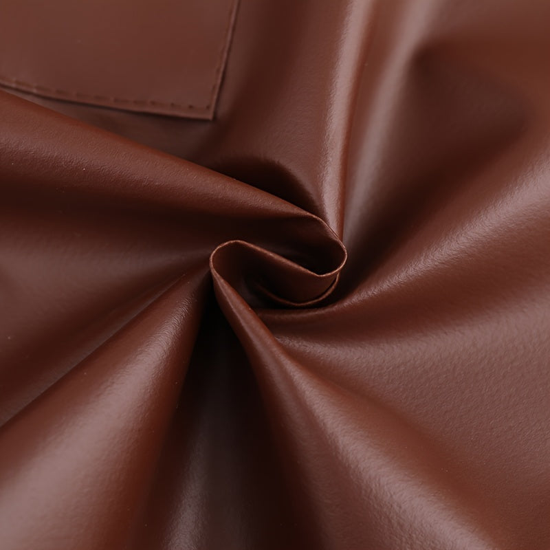 Imitation Leather Apron for Adults with Pockets Adjustable Straps Solid Color for Chefs Waiters Barbecuers Hairdressers