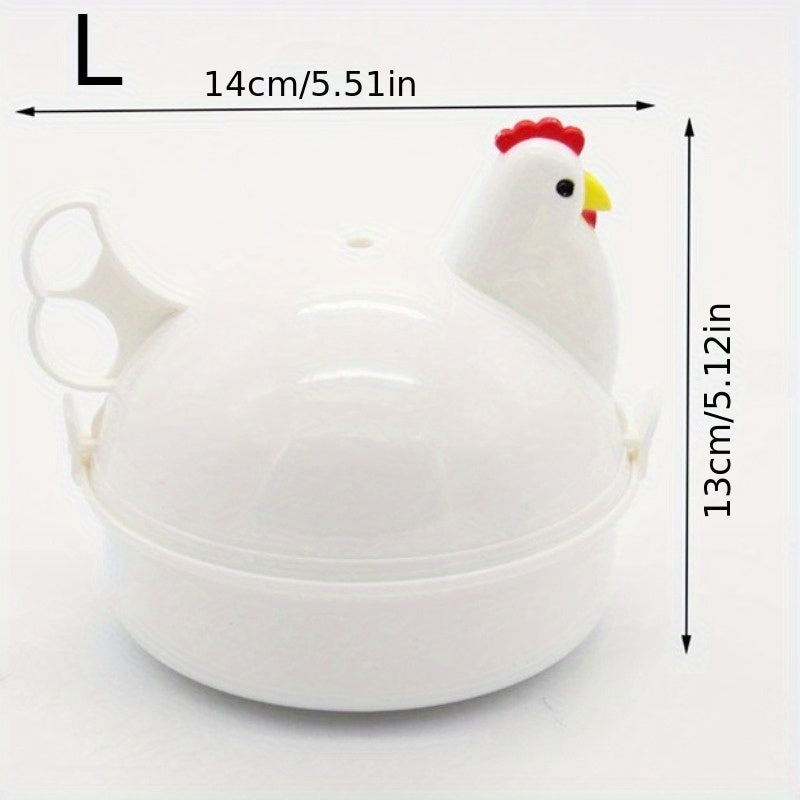 Egg Cooker and Steamer in the Shape of a Cute Chicken for Microwave, 4 Eggs Capacity