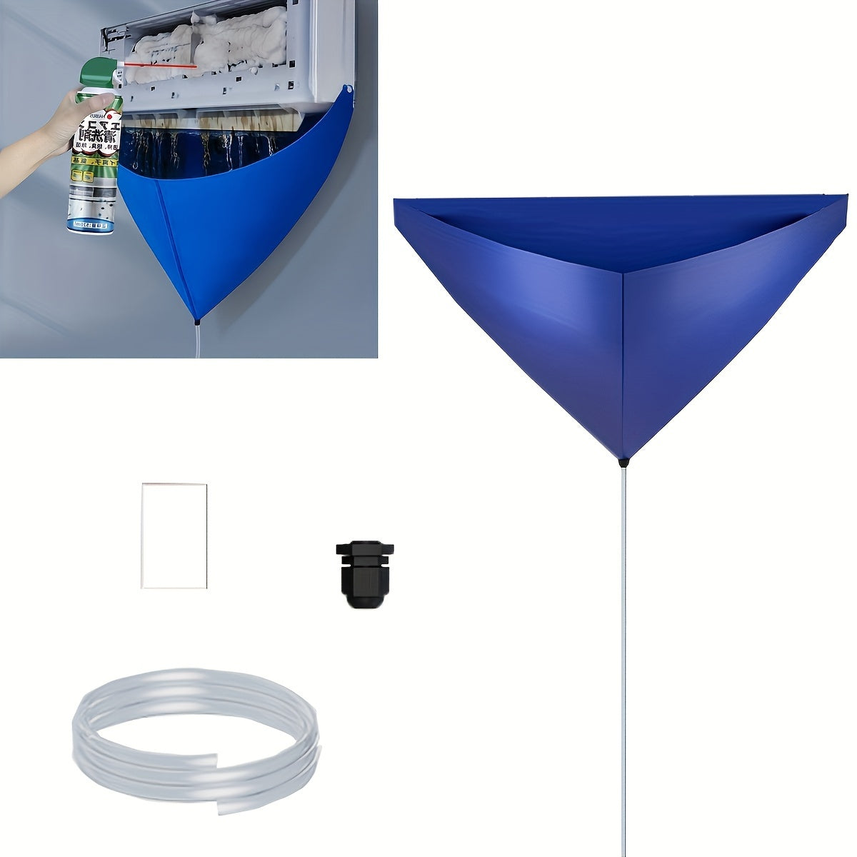 1 упаковка из 4 основных наборов для чистки кондиционера — в комплект входит моющийся чехол, дренажный мешок и шланг, для легкого и энергоэффективного обслуживания настенных кондиционеров в гостиной и спальне вашего дома.