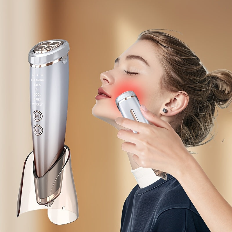 Rechargeable Facial Massager with Hot and Cold Therapy Handheld Skincare Device for Women