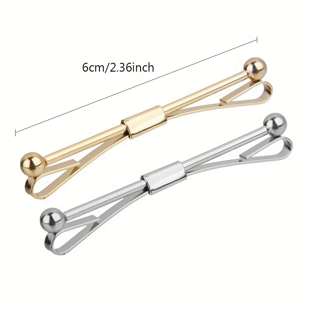 Men's Silver Tie Clip Bar Brooch for Formal Business or Anniversary Party