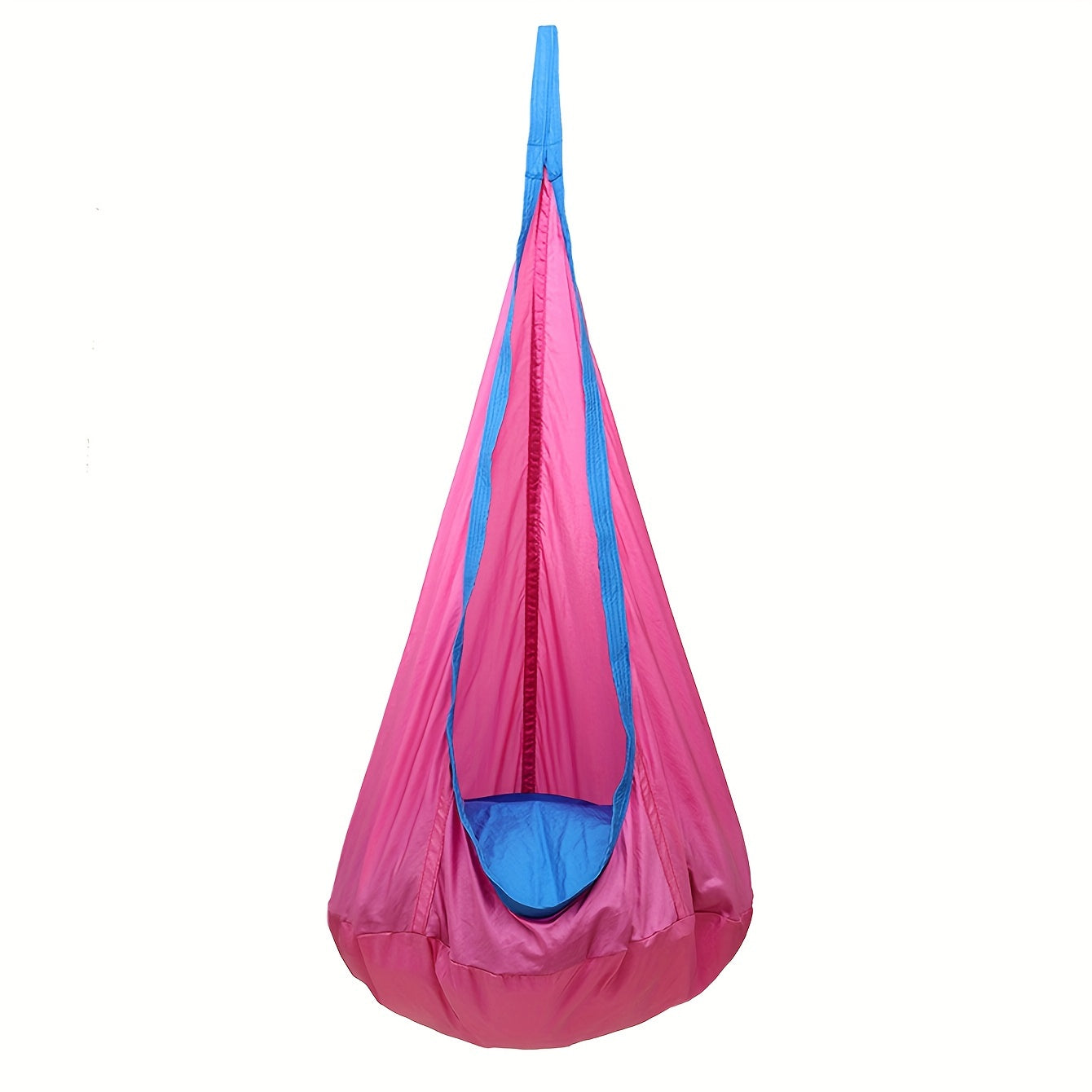 Hanging Hammock Chair for Indoor Outdoor Use with Inflatable Pillow Nylon Blue for Relaxation and Play