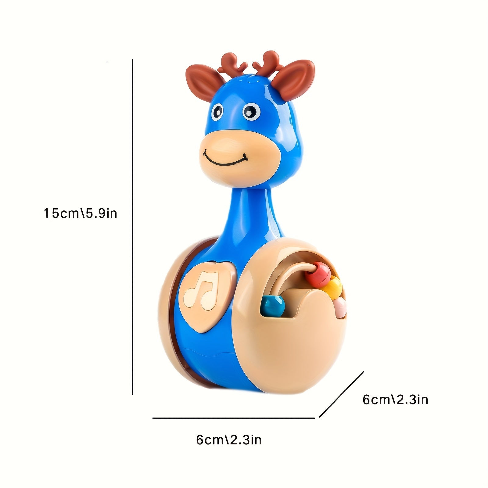 Fawn Sliding Tumbler Rattle Toy for Babies 0+ ABS Material Blue Pink