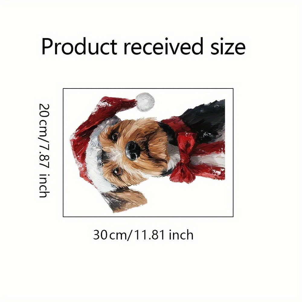 Christmas Window Clings Dog and Giraffe Holiday Decor for Home and Parties