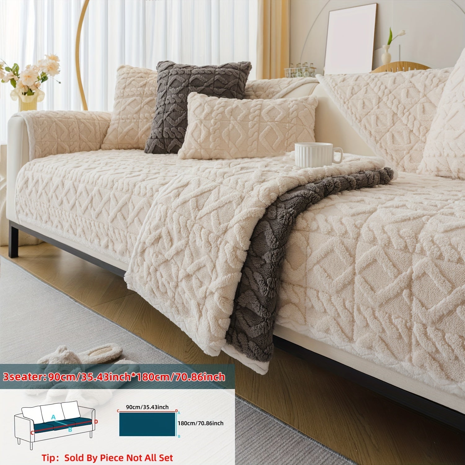 Qalin plush divan qoplamasi bohemian shik uslubida, uy hayvonlari uchun qulay va dog'larga chidamli. Mashinada yuvish mumkin va bitta to'rt o'rindiqli divanlar uchun bir nechta ranglarda mavjud.