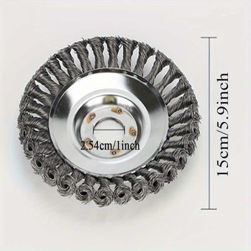 Cabezas de corte de rueda de alambre de acero para cortacéspedes, cepillos para maleza, kit de eliminación de óxido, set de 5