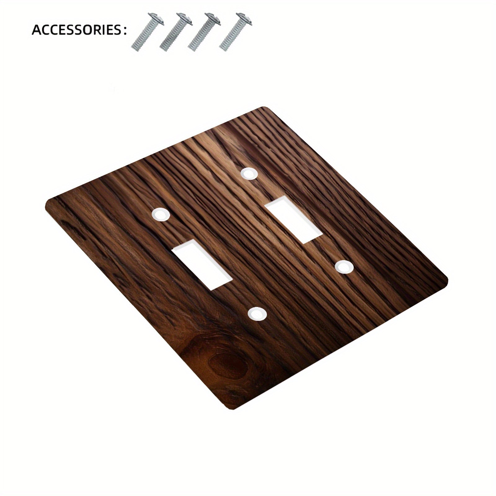 Wood Grain Wall Plate Cover for Light Switches 1-Gang or 2-Gang No Power Needed