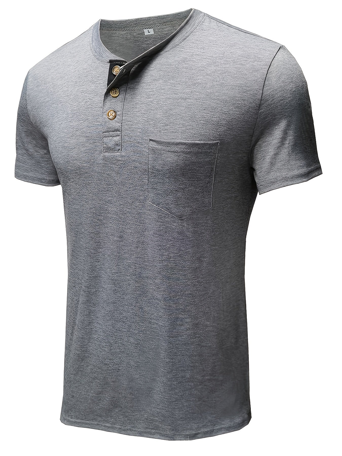 Camiseta de manga corta para hombre de talla grande en poliéster con bloques de color y cuello redondo