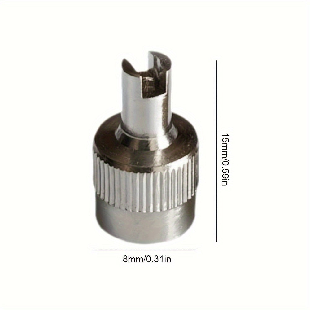 Metal Valve Caps with Core Remover for Cars, Motorcycles, Bikes