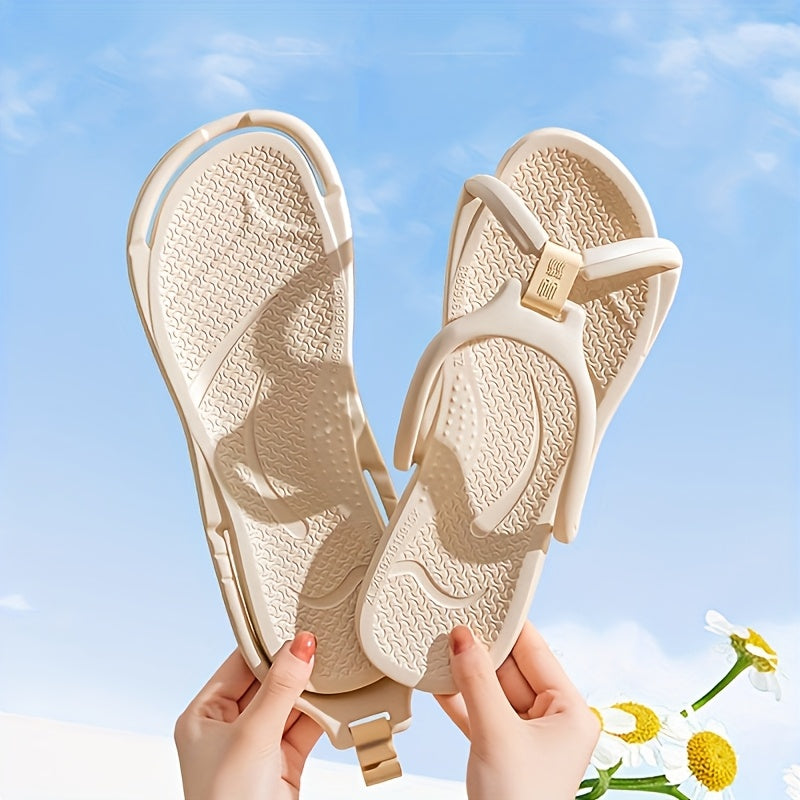 Women’s Light Pink EVA Flip-Flops Non-Slip Adjustable Sandals for Travel