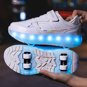 Kids' LED Roller Skating Shoes for Boys and Girls USB Chargeable Wear-Resistant All-Season