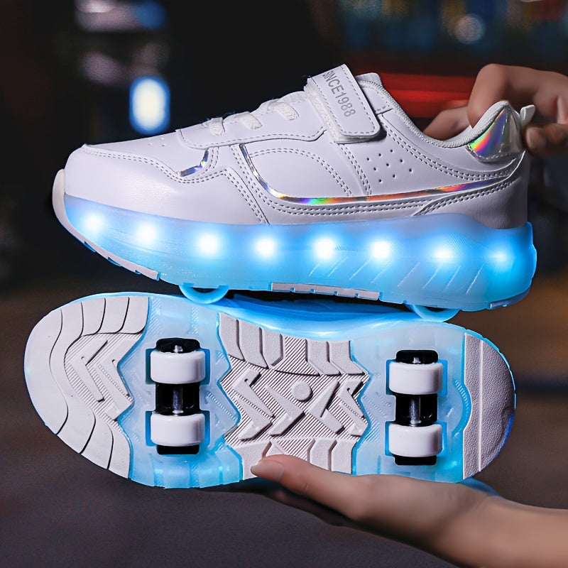 Kids' LED Roller Skating Shoes for Boys and Girls USB Chargeable Wear-Resistant All-Season