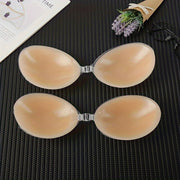 Silicone Strapless Invisible Bra with Self-Adhesive Backless Push-Up Nipple Covers for Women