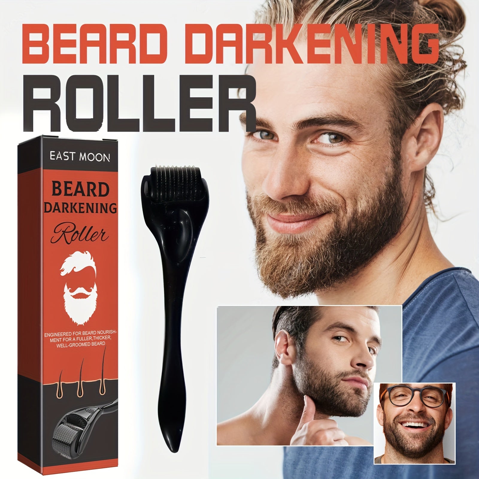 Мужской роллер для темных участков лица из нержавеющей стали с дизайном гребня