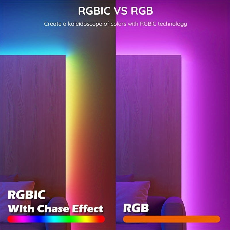 RGBIC Neon LED Strip Lights 1M-10M Wi-Fi Music Sync Voice Control Space Theme