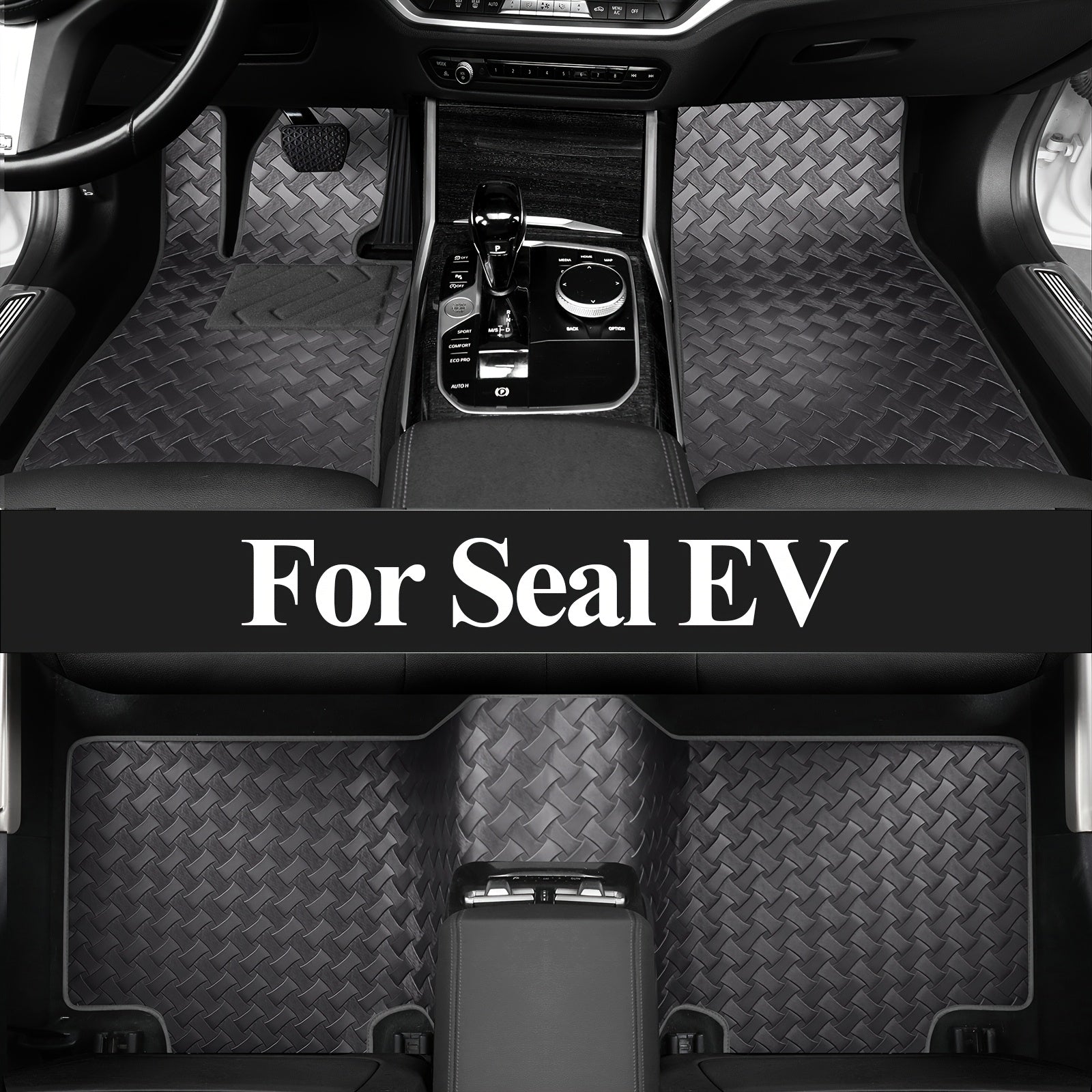 Универсальные нескользящие износостойкие коврики для пола автомобиля черные с текстурой, прочная защита