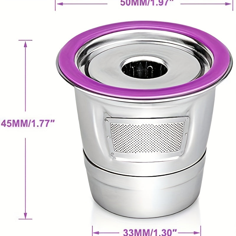 Keurig qurilmalari uchun 2 ta qayta ishlatiladigan zanglamaydigan po'latdan yasalgan K-Cup qahva filtrlar paketi