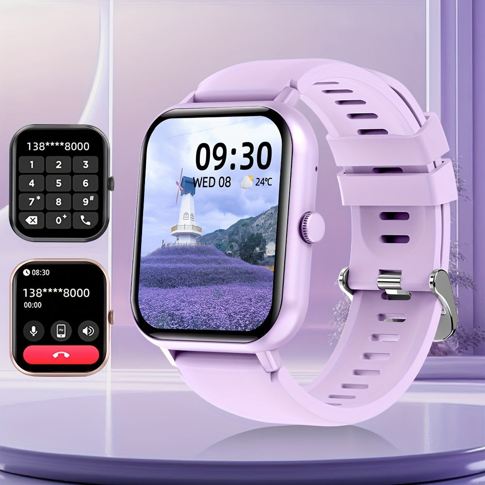 Часы LifeBee Smartwatch для мужчин и женщин - 4,65 см полный сенсорный экран, функция звонка, более 100 режимов упражнений, шагомер, отслеживание расстояния и калорий, USB зарядка, красный, фитнес и мультиспорт