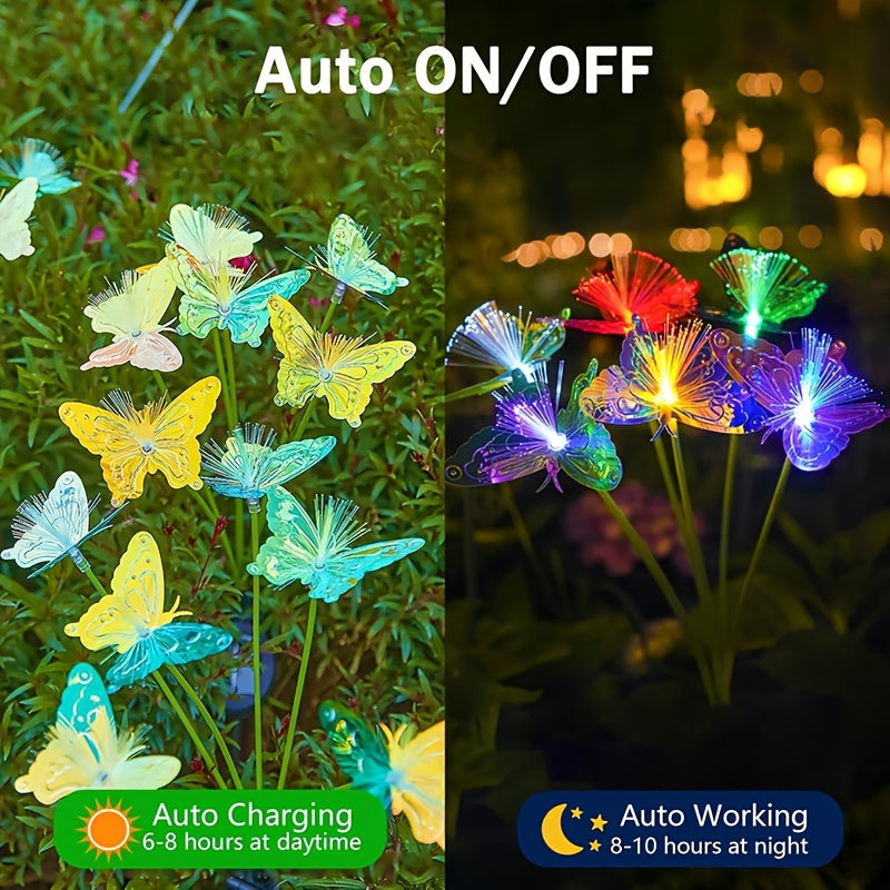 Outdoor Solar Butterfly Lights with Smart Sensor for Garden Path and Patio Lighting