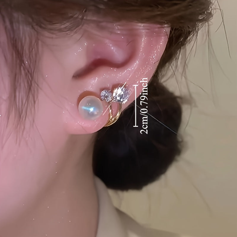 Ayollar uchun nafis sink qotishmasi zirkoniya stud quloq bilaguzuklari