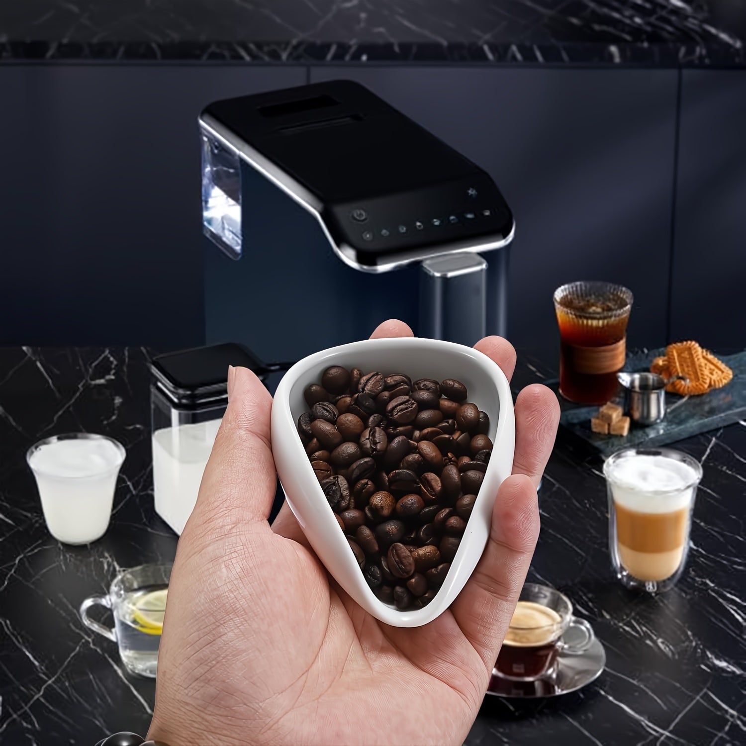 White Porcelain Coffee Bean Dosing Cup for Tea and Coffee Enthusiasts