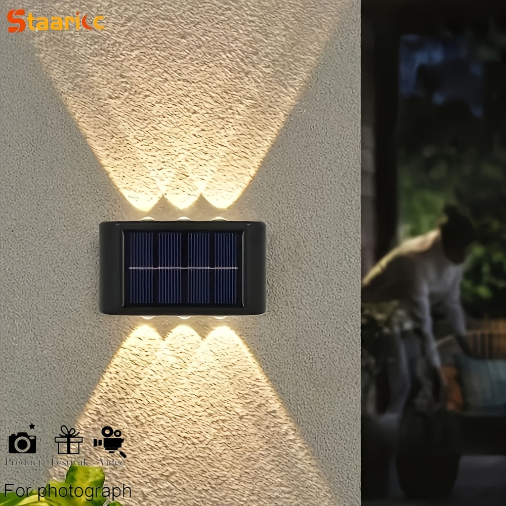 Conjunto de 2, 4, 6 u 8 luces solares de pared para exteriores, LED impermeable, decoración para jardín, cerca y garaje