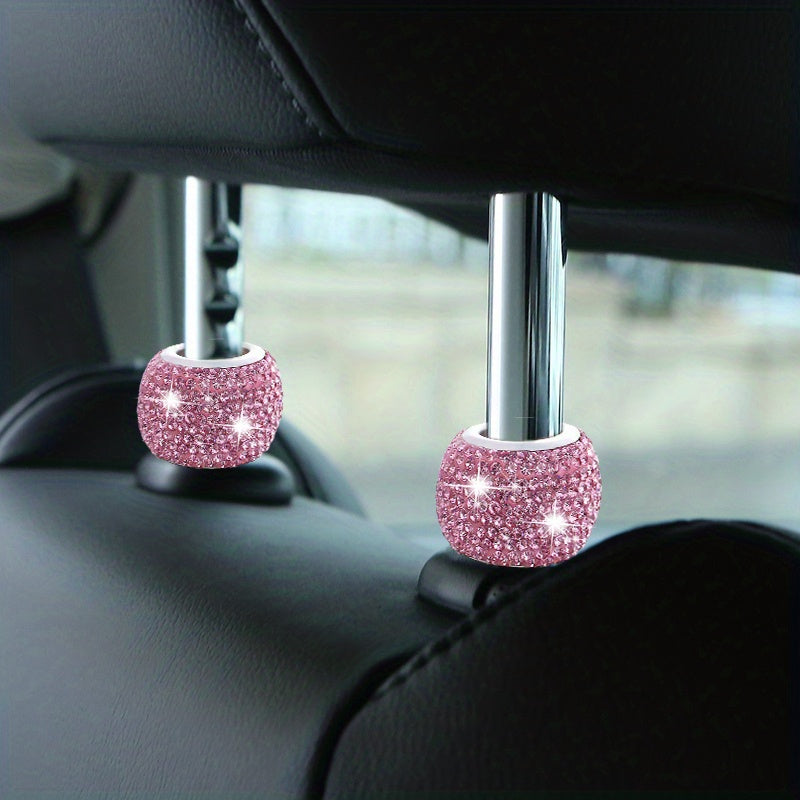 Women Car Interior Rhinestone Headrest Decoration Ring