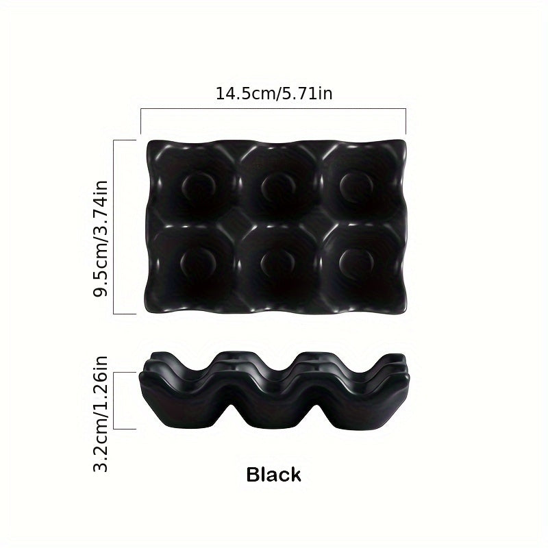 Colorful Ceramic Egg Tray Double Row 6 Cell Kitchen Storage and Preservation