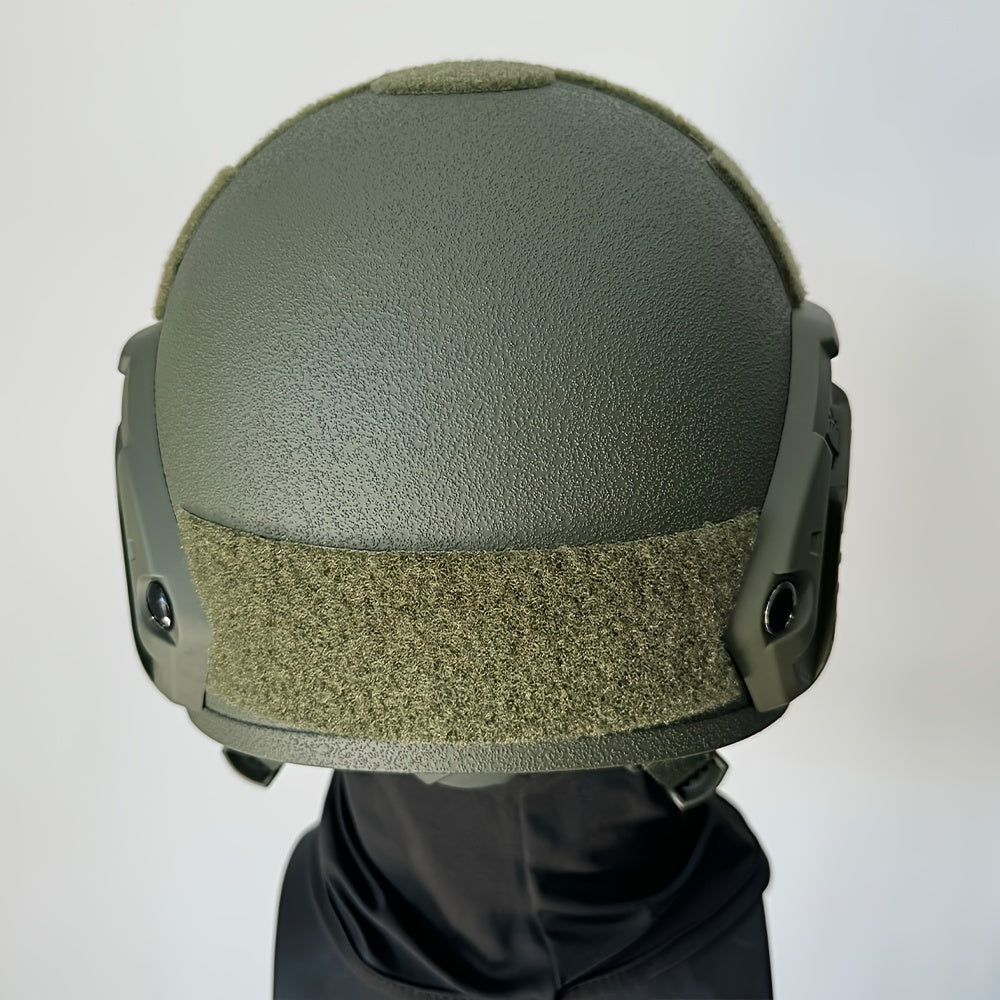 Fiberglass Tactical Helmet with Accessory Rails Adjustable Straps for Training and Adventure Gear