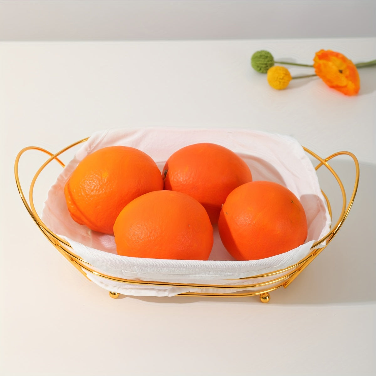 Iron Bread Basket for Storage and Organization of Fruits Snacks and More in Kitchen Bedroom Living Room Office