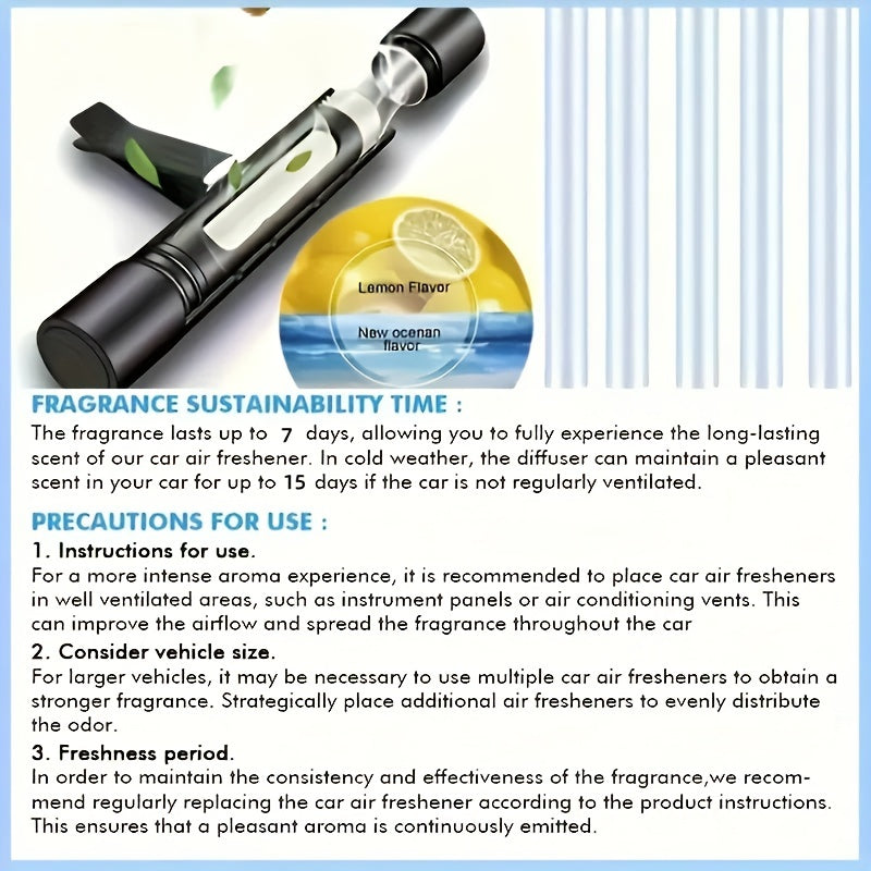 6 dona Avtomobil havo chiqishi uchun havo tozalovchi, qattiq aromaterapiya, uzoq davom etadigan, nafis