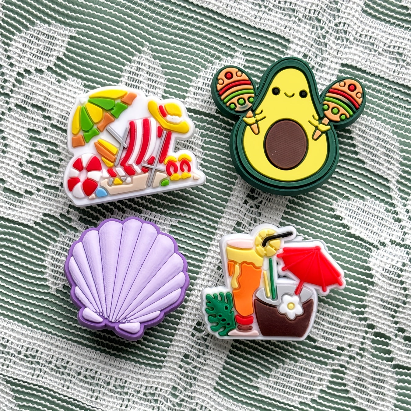 48 Pcs Warm Hawaiian PVC Shoe Charms Beach Summer Party Decorations