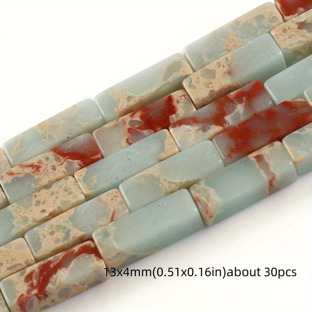 Natural Stone Jasper and Shoushan Beads Set for Jewelry Making Multicolor Cylindrical