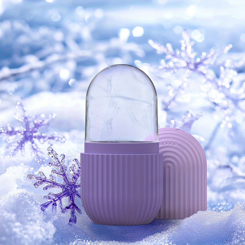 Unisex Silicone Ice Roller for Face Cooling Gel Core Puffiness Reduction Beige