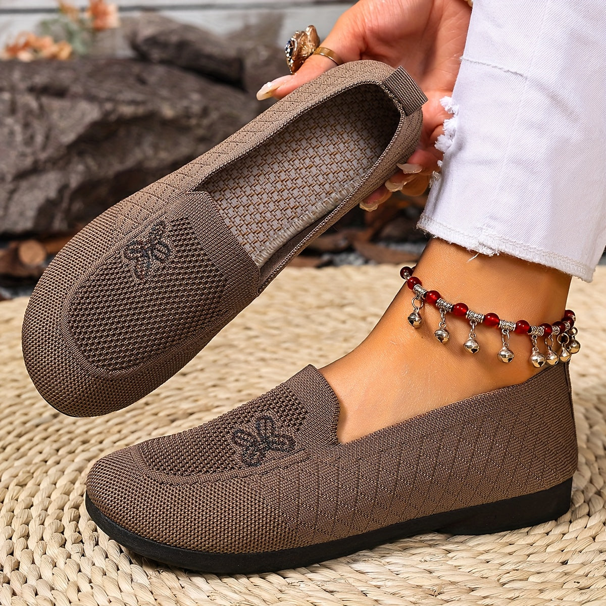 Women's Breathable Slip-On Casual Shoes Lightweight Non-Slip Butterfly in Multiple Colors