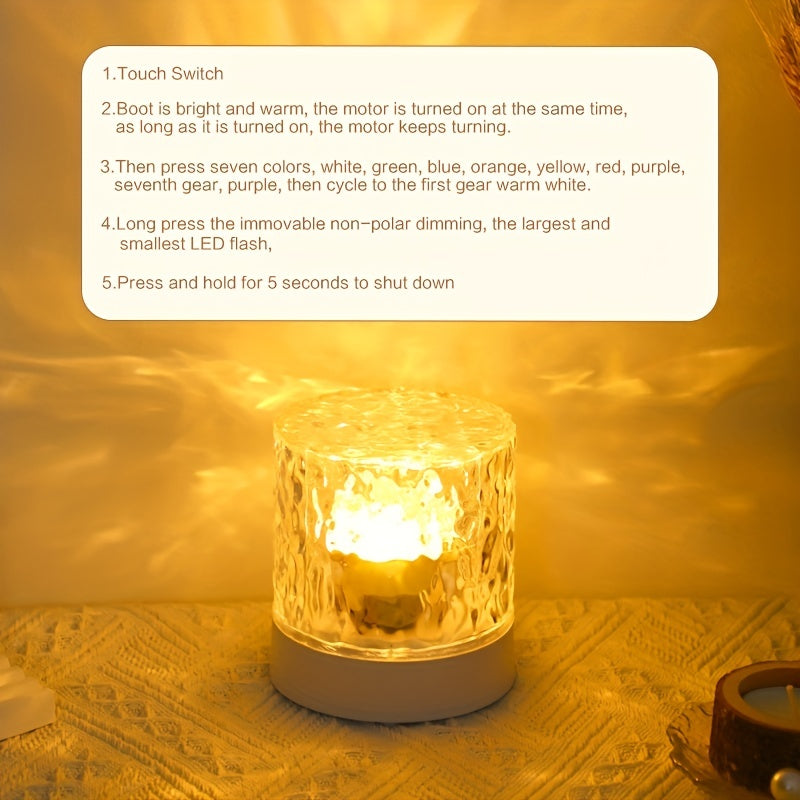 Luz nocturna de ondas de agua con ambiente ajustable de 7 colores, recargable por USB para dormitorio y sala de juegos

Source:
Water Ripple LED Night Light with 7-Color Adjustable Ambiance USB Rechargeable for Bedroom and Playroom