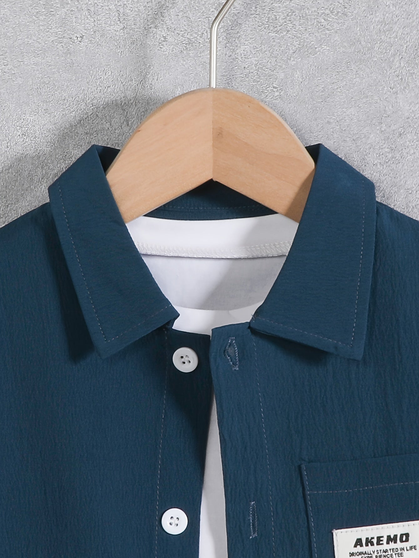 Kids' Summer Outfit Set Boys Short Sleeve Button-Down Shirt and Shorts Polyester Breathable Casual