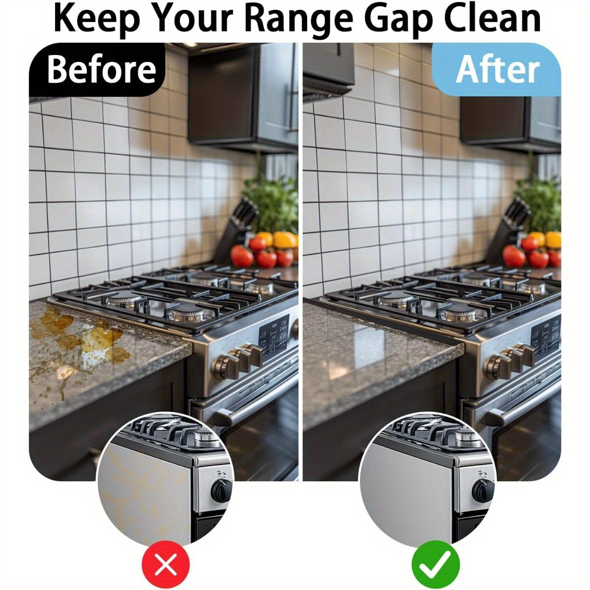 Stainless Steel Stove Gap Shields Adjustable Heat-Resistant Easy to Clean Kitchen Protector