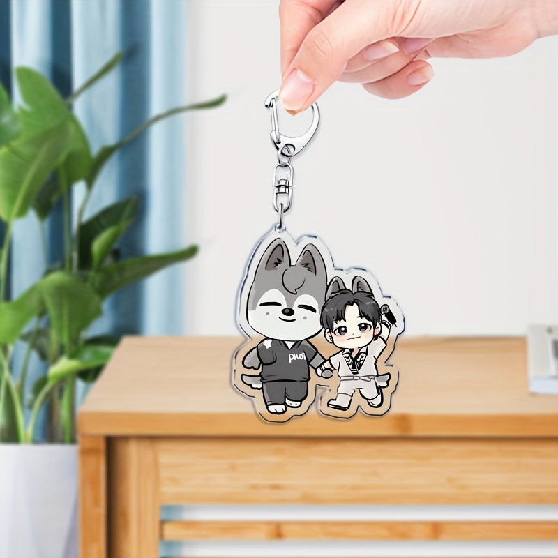 Acrylic Cartoon Animal Keychain Double-Sided Charm for Bags and Keys Gift for Fans