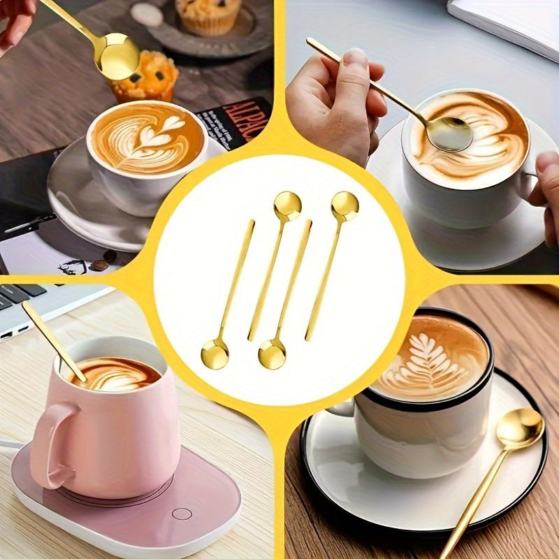 Stainless Steel Long Handle Spoons Set for Hot Drinks Restaurant Cafe