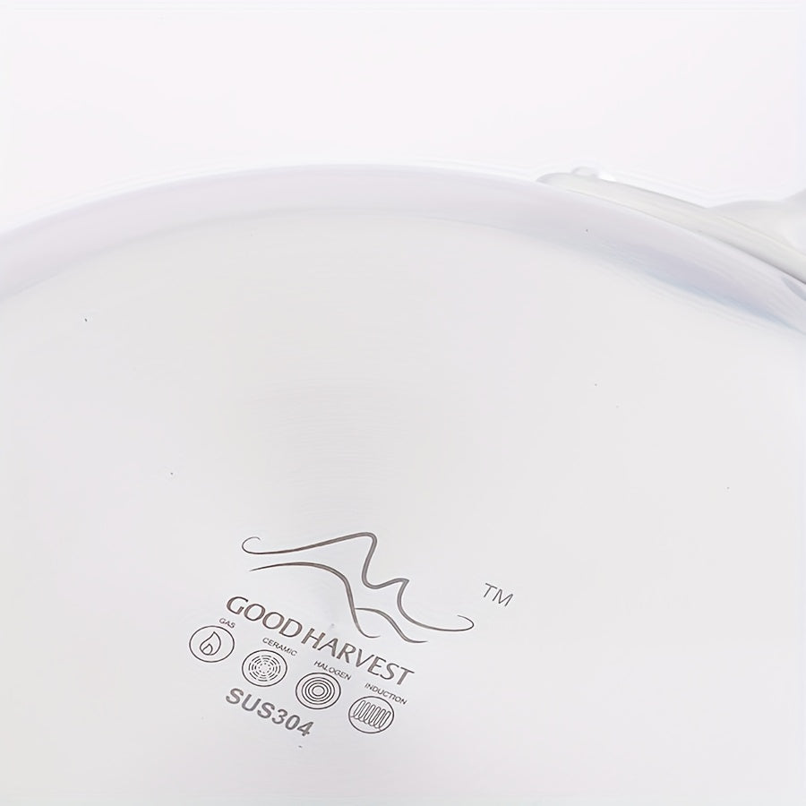 Premium Tri-Ply Stainless Steel Wok with Glass Lid for Gas and Induction Cooking