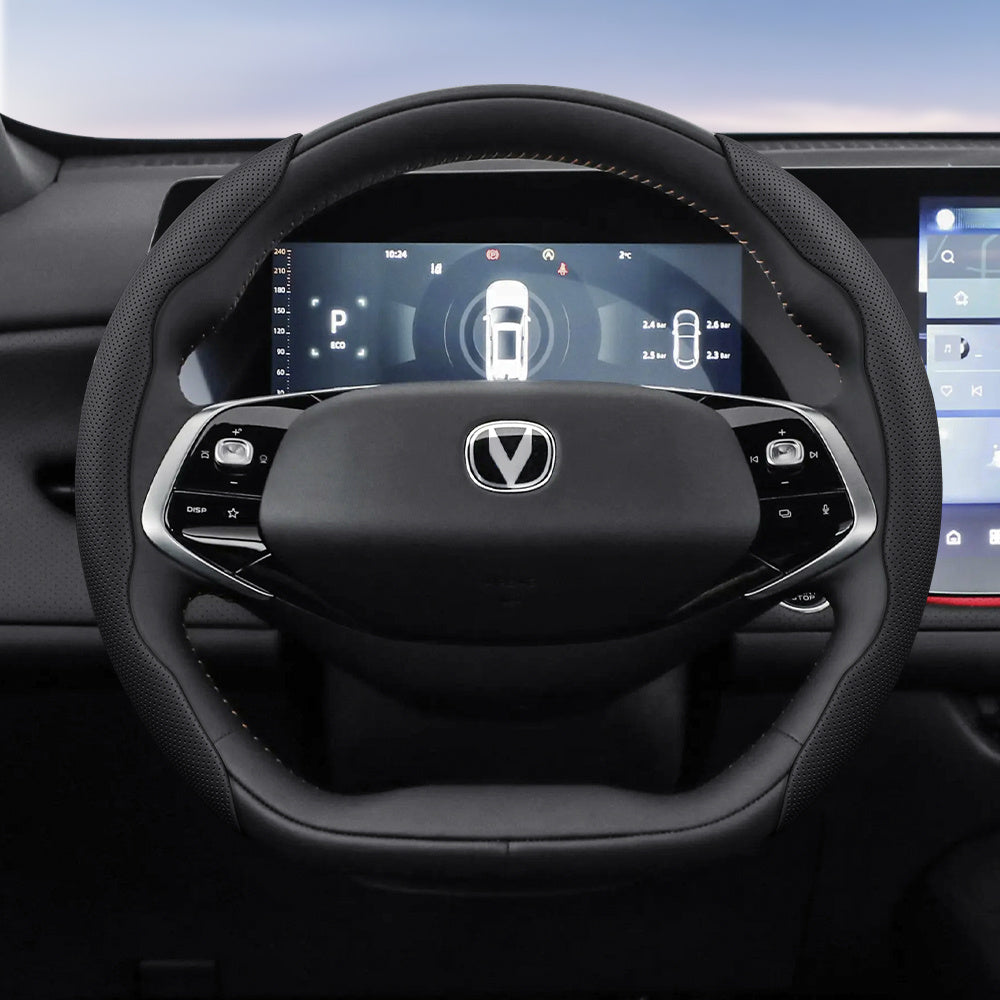 Universal Breathable Faux Leather Steering Wheel Cover with Quick-Release Design