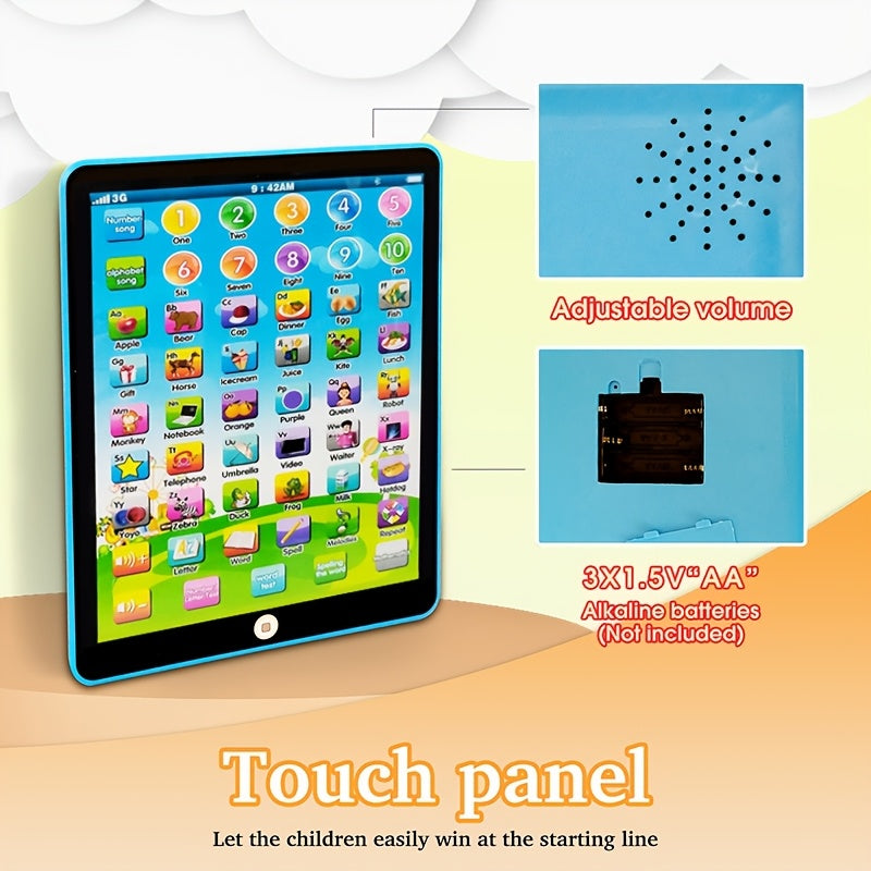 Children's Educational Tablet Toy for Learning Music Numbers Spelling Words Alphabets Blue Pink