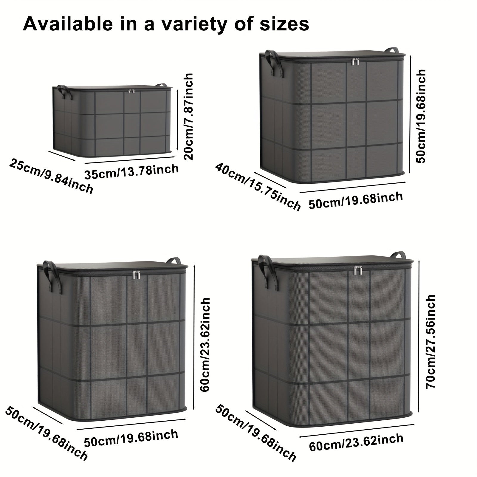 Casual Non Woven Folding Travel Bag Large Capacity Black with Handle for Clothes Toys