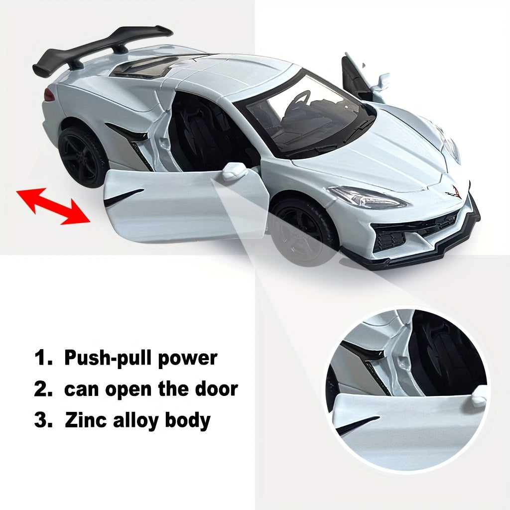 Adult Alloy Diecast Model Car 5-Inch Blue Coronavirus Z06 Collectible