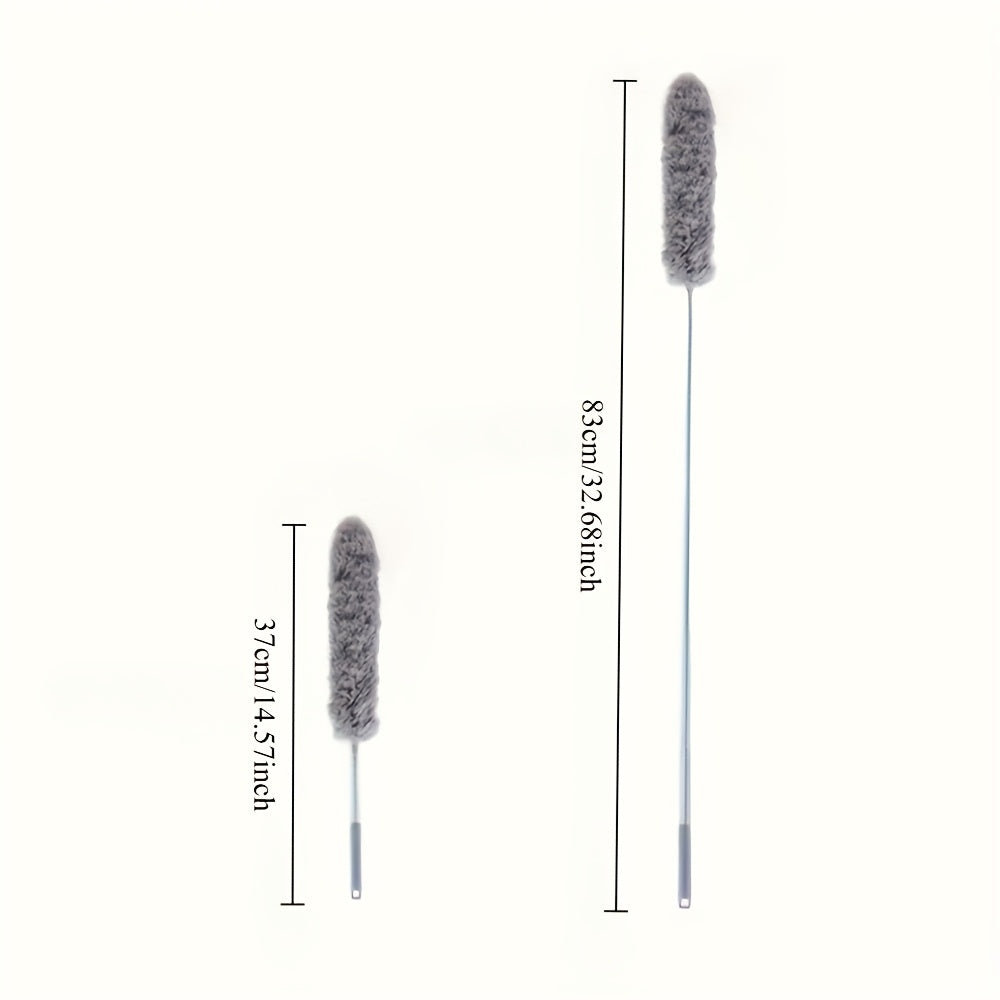 Extendable Microfiber Duster with 119.38cm Flexible Stainless Steel Pole for Home and Garden Dust Removal