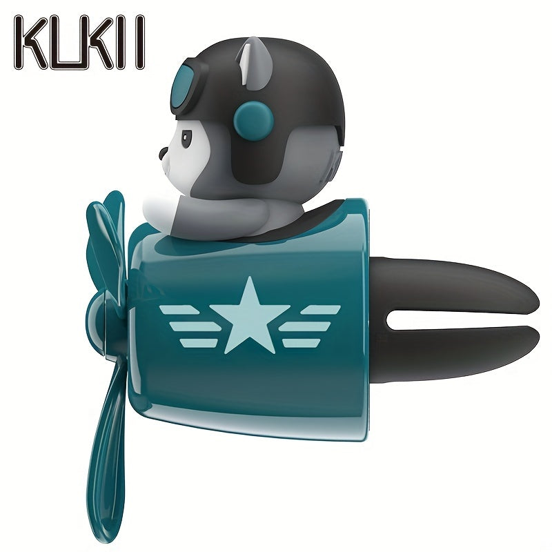 Husky Dog Air Freshener Diffuser with Blue Goggles Car Vent Decor