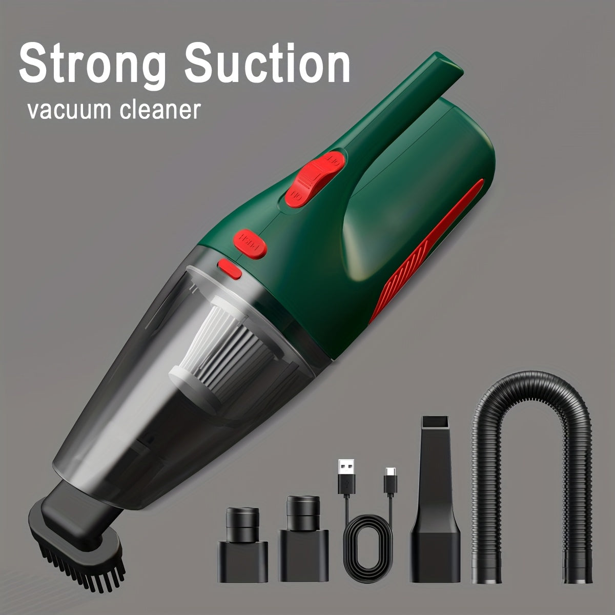 Cordless Handheld Vacuum Cleaner with Strong Suction and Crevice Tool